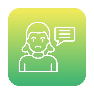 Konuşma balonu olan üzgün kadın, vektör illüstrasyon tasarımı