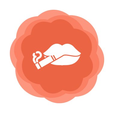 Basit yassı Sigara içme ikonu vektör illüstrasyonu