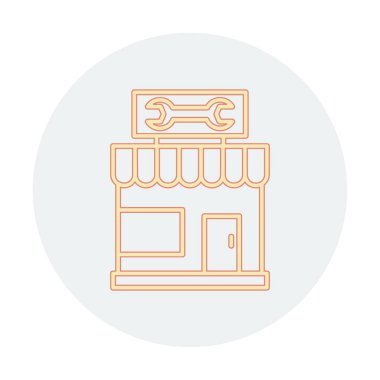 Araba Tamirhanesi ikon vektör çizimi