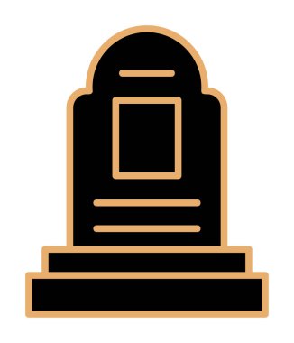 mezar taşı düz simgesi, vektör illüstrasyonu