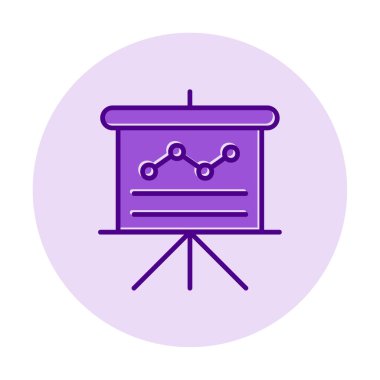 Sunum, grafikli iş tahtası, vektör illüstrasyonu