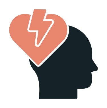 kırık kalp simge vektör çizim