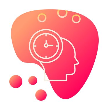 İnsan kafası ikonlu saat. vektör illüstrasyonu                          