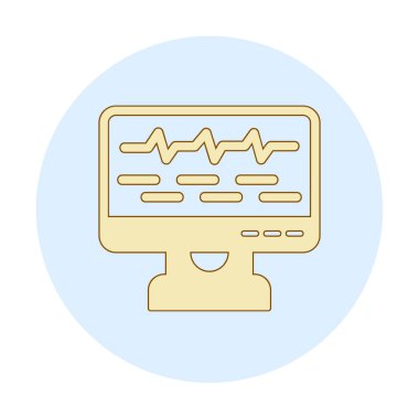 Ses çizgisi simgesi ile bilgisayar izleyicisinin vektör illüstrasyonu