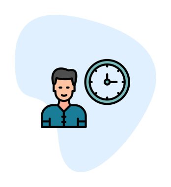 Çalışma Zamanı web simgesi vektör illüstrasyonu