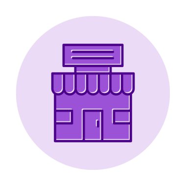 dükkan simgesi, vektör illüstrasyonu basit tasarım