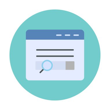 Düz simge, vektör illüstrasyonu taranıyor