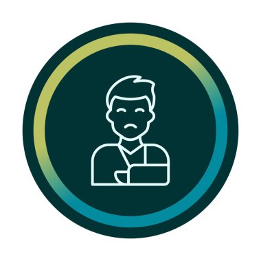 Elinde travma ikonu olan adam vektör illüstrasyonu 