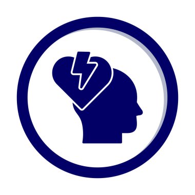 kırık kalp simge vektör çizim