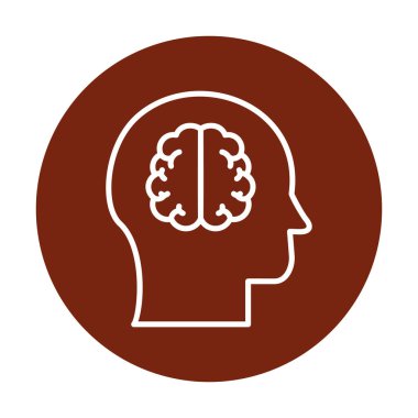 beyin ikonu vektör çizimi tasarımı