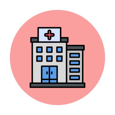 Hastane simgesi, vektör illüstrasyonu