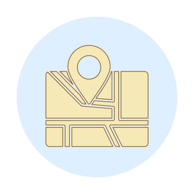 Konum iğnesi, vektör illüstrasyonlu harita simgesi