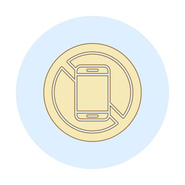 Cep telefonu simgesi yok, vektör illüstrasyonu               