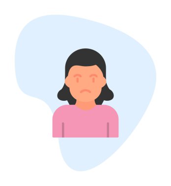 Üzgün kadın web simgesi basit vektör illüstrasyonu