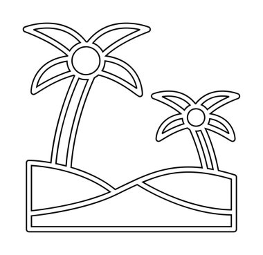 plaj simgesi vektörü beyaz arkaplanda izole edildi