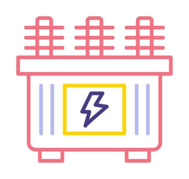 Batarya güç ikonu vektör illüstrasyonu. Dönüştürücü                         