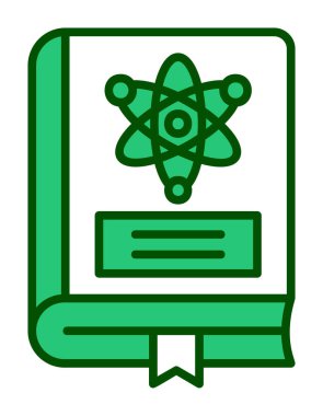 Fizik Kitabı vektör illüstrasyonu, simge ögesi arkaplanı