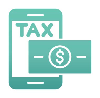 Çevrimiçi Vergi Ödenmiş simge tasarımı, vektör illüstrasyonu  