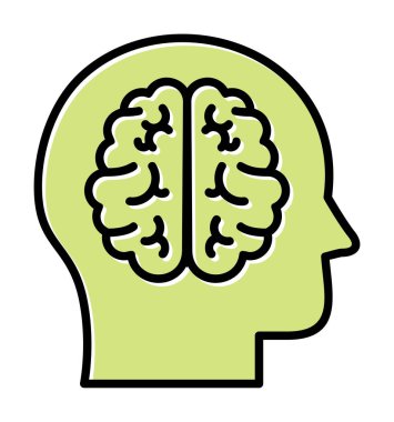 Basit insan beyni ikon vektör tasarımı