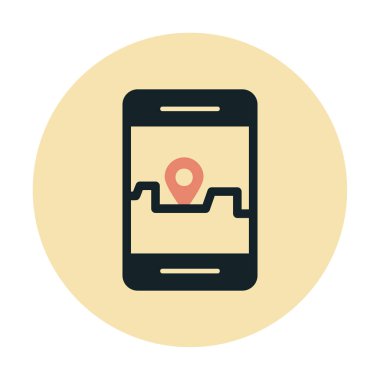 Akıllı telefon GPS simgesi, vektör illüstrasyonu 