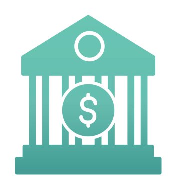 Banka simgesi, vektör illüstrasyonu 