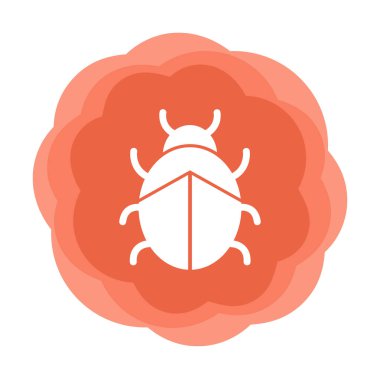  Basit düz uğur böceği vektör çizimi 