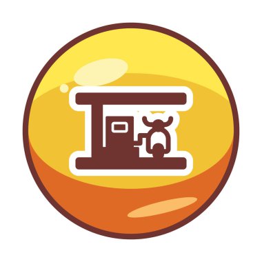 benzin istasyonu web simgesi, vektör illüstrasyonu