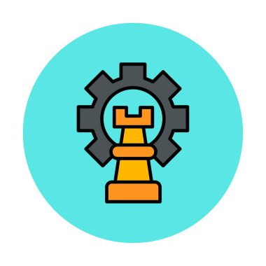 Basit Strateji simgesi, vektör illüstrasyonu