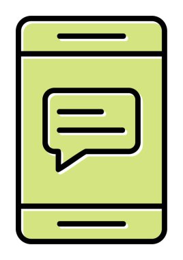 İleti simgesi vektör illüstrasyonlu akıllı telefon