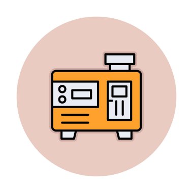 Elektrik jeneratörü satır simgesi çizimi tasarımı