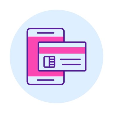 Basit Çevrimiçi Ödeme simgesi, vektör illüstrasyonu