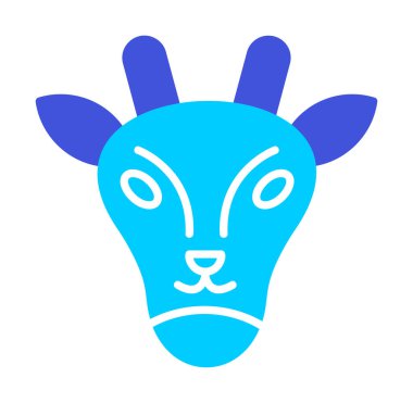 Zürafa baş web simgesi, vektör illüstrasyonu 