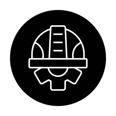 Güvenli Miğfer Düz Vektör Simgesi.                        