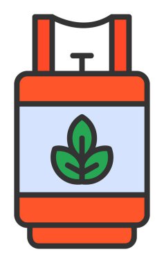 düz elektrik üretimi biyogaz simgesi