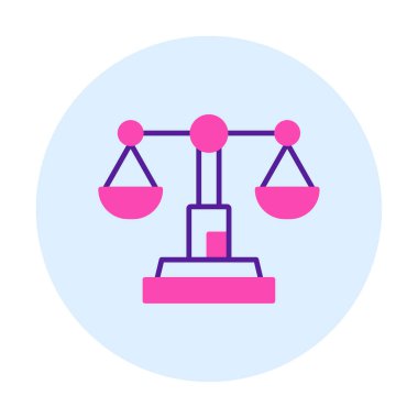  Adalet ölçekli denge simgesi basit vektör illüstrasyonu 