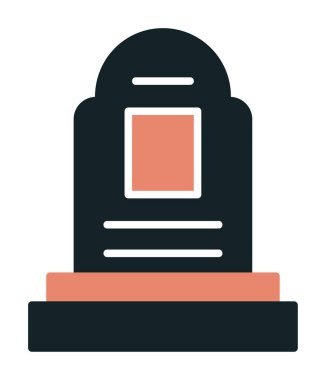 mezar taşı düz simgesi, vektör illüstrasyonu