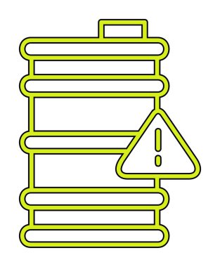 Tehlike işareti ve namlu simgesi, vektör illüstrasyonu 