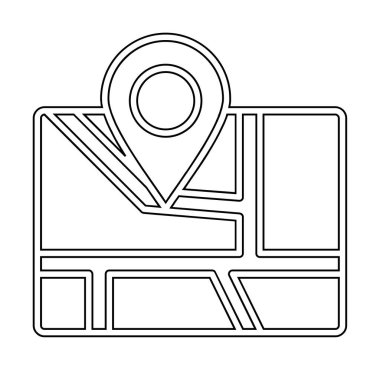 Konum iğnesi, vektör illüstrasyonlu harita simgesi