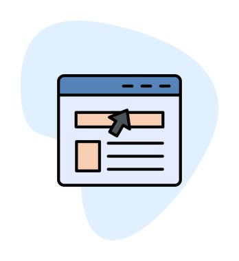 Web sayfası simgesi, vektör illüstrasyonu