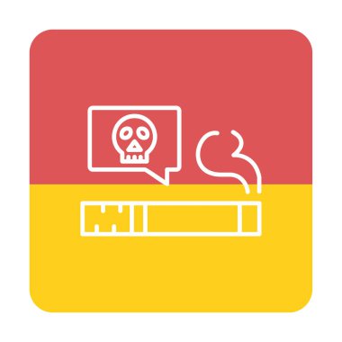 Sigara ikonlu düz kafatası