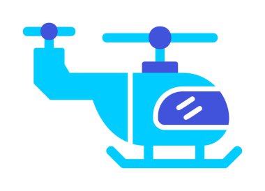 Helikopter düz simgesi, vektör çizim 