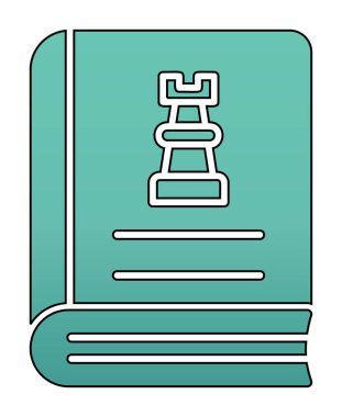 Satranç taşı simgesi, vektör illüstrasyonlu kitap