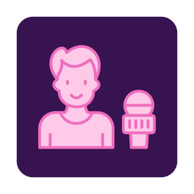 Haber muhabiri. Web simgesi basit illüstrasyon                       