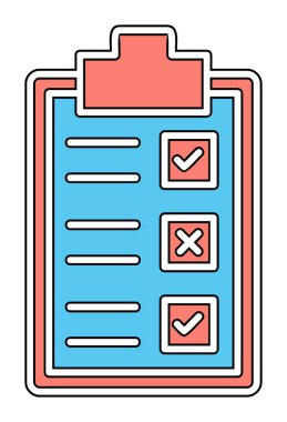 Kontrol listesi olan pano simgesi, vektör illüstrasyon tasarımı  