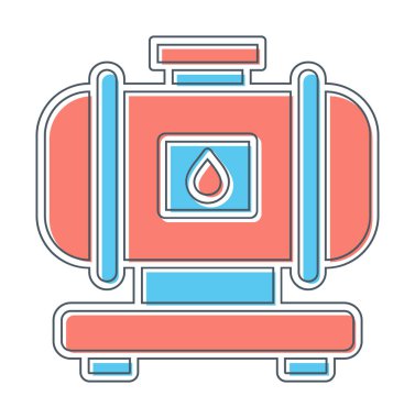 Fabrika tankı simgesi, vektör illüstrasyonu