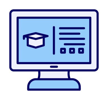 çevrimiçi eğitim simgesinin vektör illüstrasyonu               