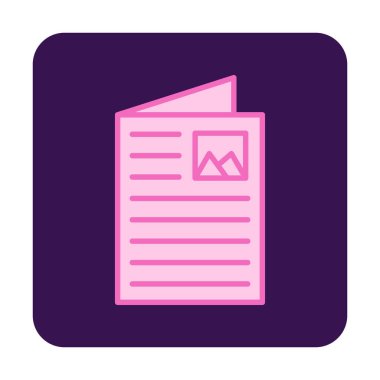 Broşür simgesi vektör illüstrasyonu