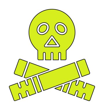 kafatası simgesi dumanı vektör illüstrasyonunu öldürür