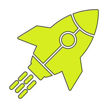 Girişim konsepti, roket simgesi, düz tasarım 