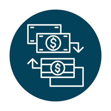 para değişimi simgesi, vektör illüstrasyonu 